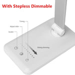 Stepless Dimmable Desk Reading Light Foldable Rotatable Touch Switch LED Table Lamp DC 5V USB Charging Port Timing Desk Lamp
