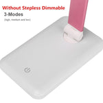 Stepless Dimmable Desk Reading Light Foldable Rotatable Touch Switch LED Table Lamp DC 5V USB Charging Port Timing Desk Lamp